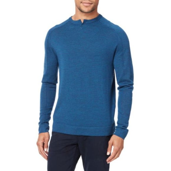 GOOD MAN BRAND Slim Fit Notch Neck Wool Sweater In Teal size XL 239$ - Picture 2 of 9